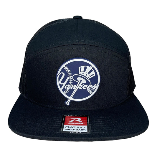 New York Yankees 3D Snapback Seven-Panel Flat Bill Trucker Hat- Black