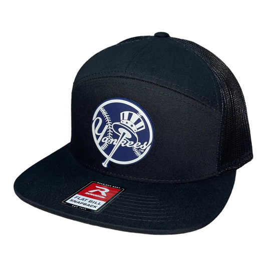 New York Yankees 3D Snapback Seven-Panel Flat Bill Trucker Hat- Black