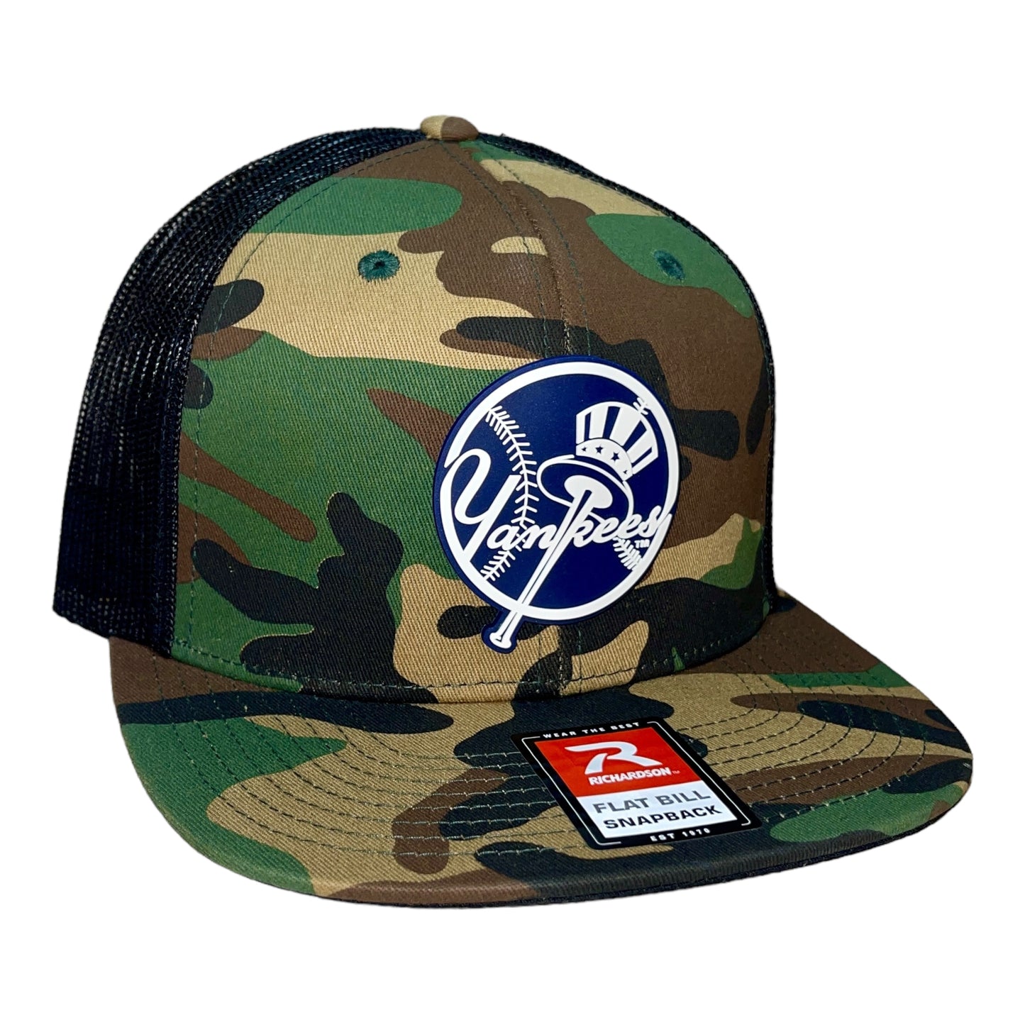 New York Yankees 3D Wool Blend Flat Bill Hat- Army Camo/ Black