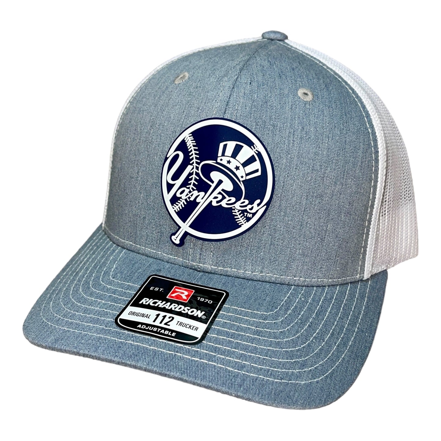 New York Yankees 3D Snapback Trucker Hat- Heather Grey/ White
