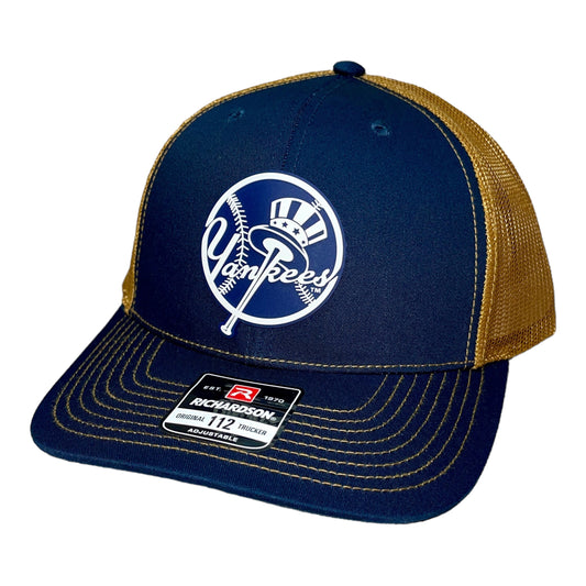 New York Yankees 3D Snapback Trucker Hat- Navy/ Caramel