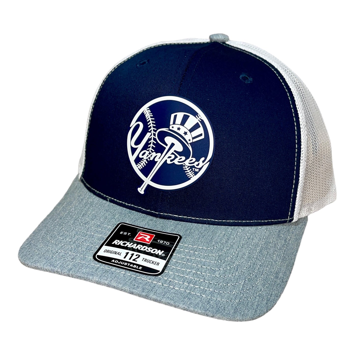 New York Yankees 3D Snapback Trucker Hat- Navy/ White/ Heather Grey
