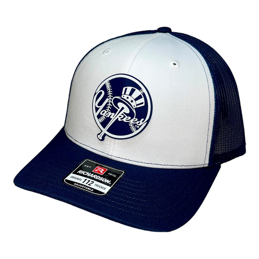 New York Yankees 3D Snapback Trucker Hat- White/ Navy