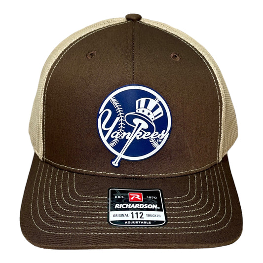 New York Yankees 3D Snapback Trucker Hat- Brown/ Tan