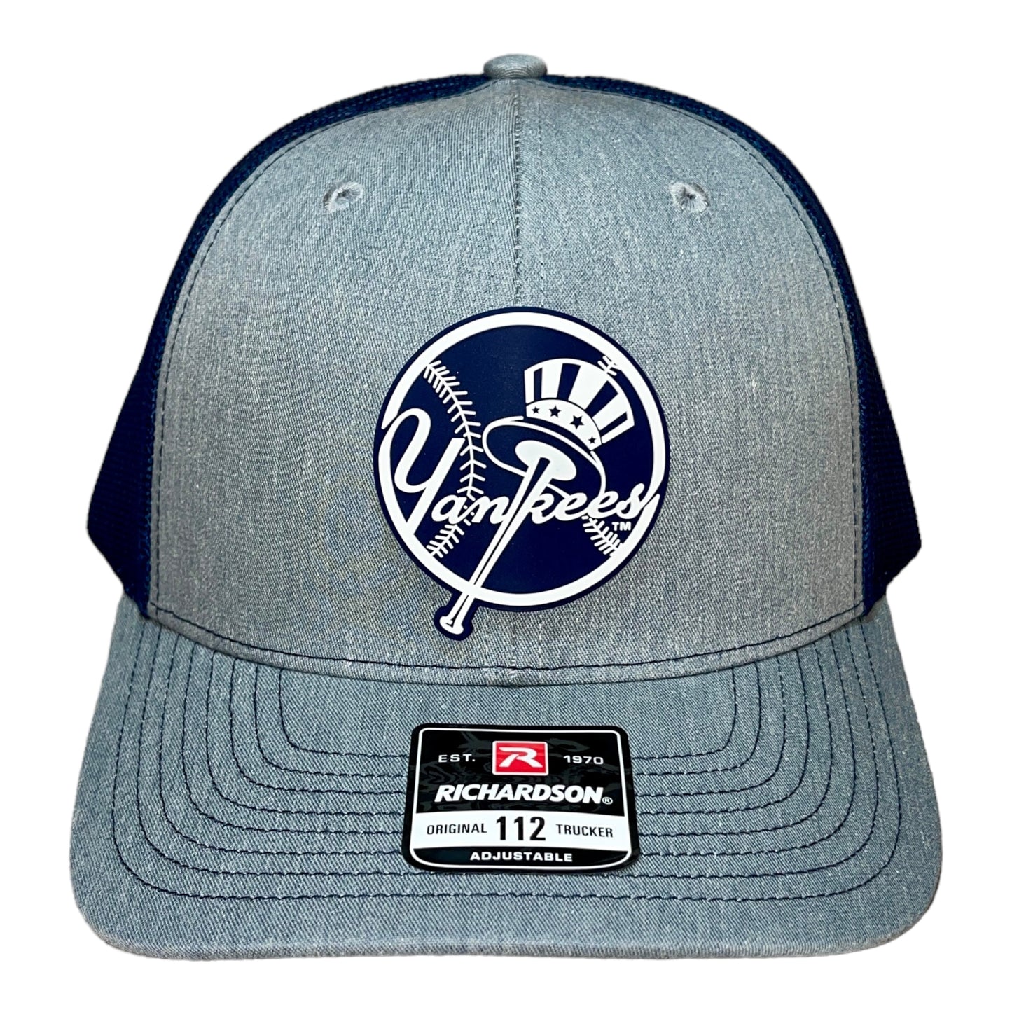 New York Yankees 3D Snapback Trucker Hat- Heather Grey/ Navy