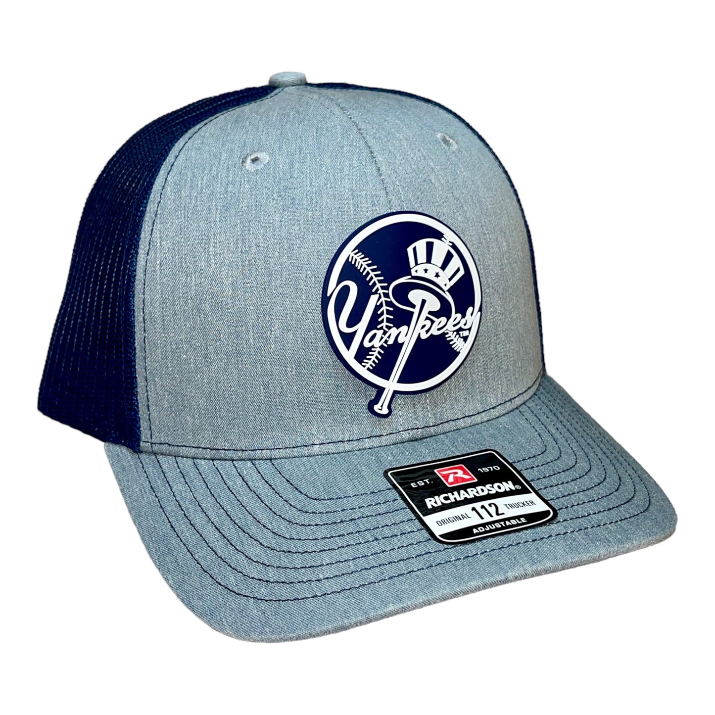 New York Yankees 3D Snapback Trucker Hat- Heather Grey/ Navy