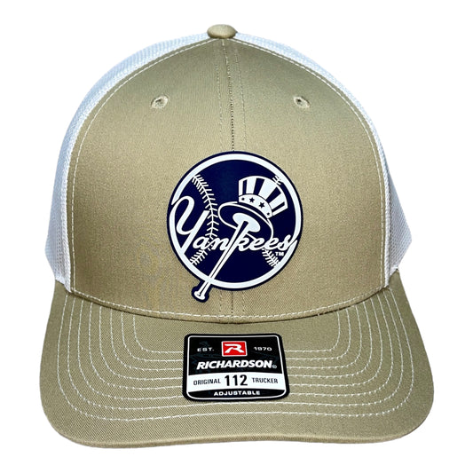 New York Yankees 3D Snapback Trucker Hat- Tan/ White