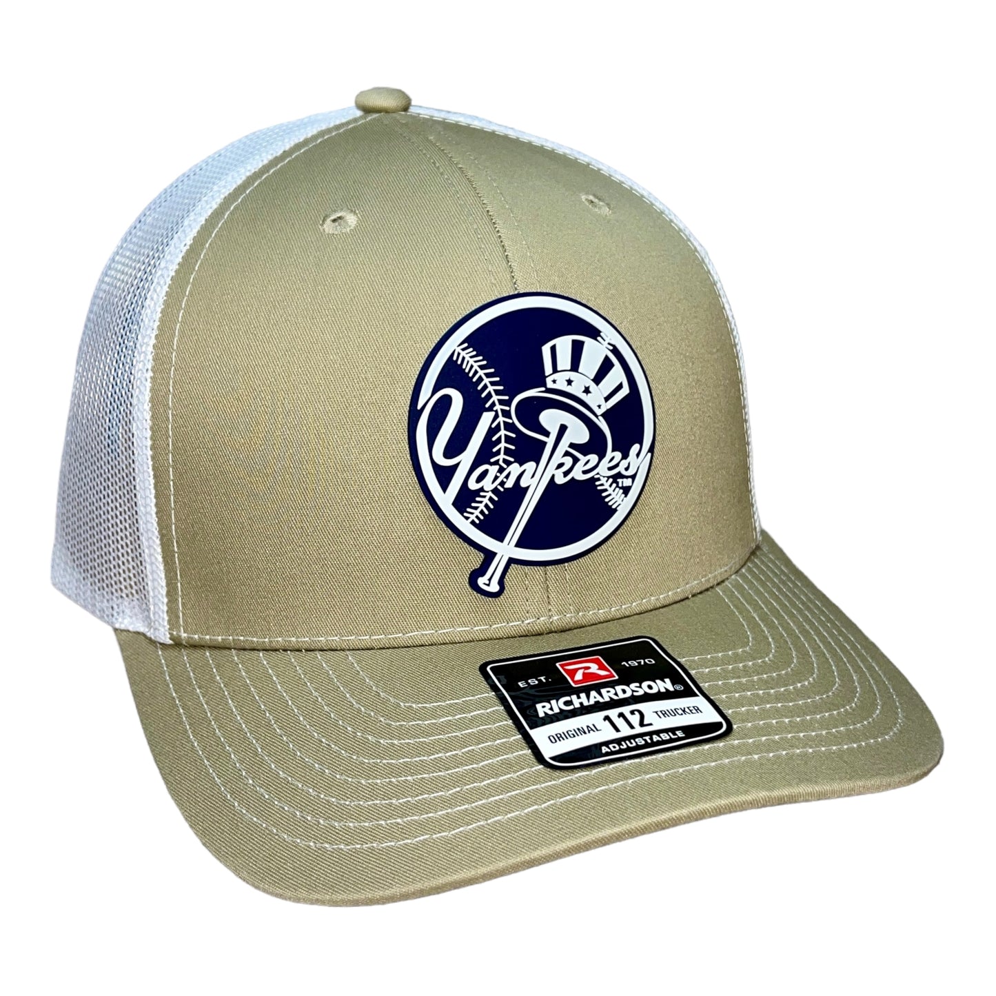 New York Yankees 3D Snapback Trucker Hat- Tan/ White