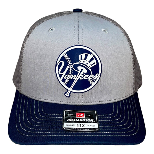 New York Yankees 3D Snapback Trucker Hat- Grey/ Charcoal/ Navy