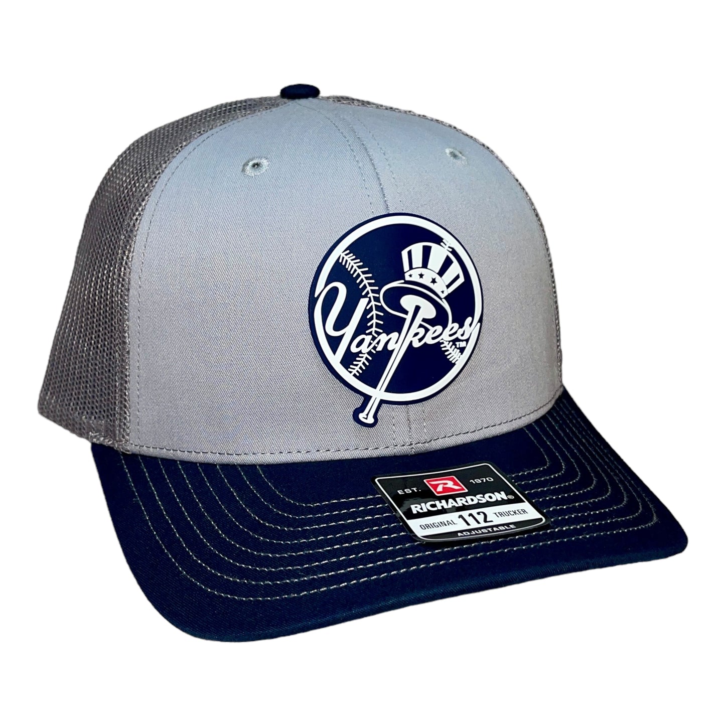 New York Yankees 3D Snapback Trucker Hat- Grey/ Charcoal/ Navy