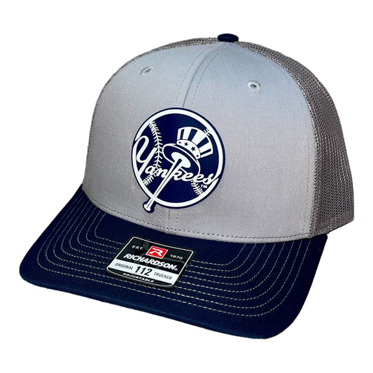 New York Yankees 3D Snapback Trucker Hat- Grey/ Charcoal/ Navy