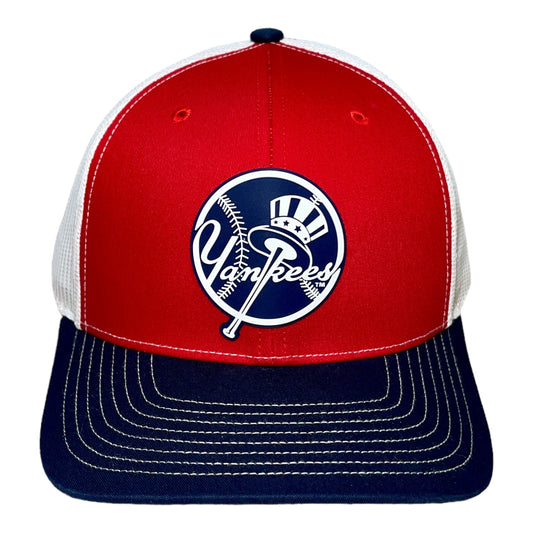 New York Yankees 3D Snapback Trucker Hat- Red/ White/ Navy