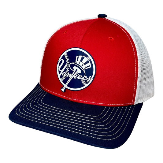 New York Yankees 3D Snapback Trucker Hat- Red/ White/ Navy