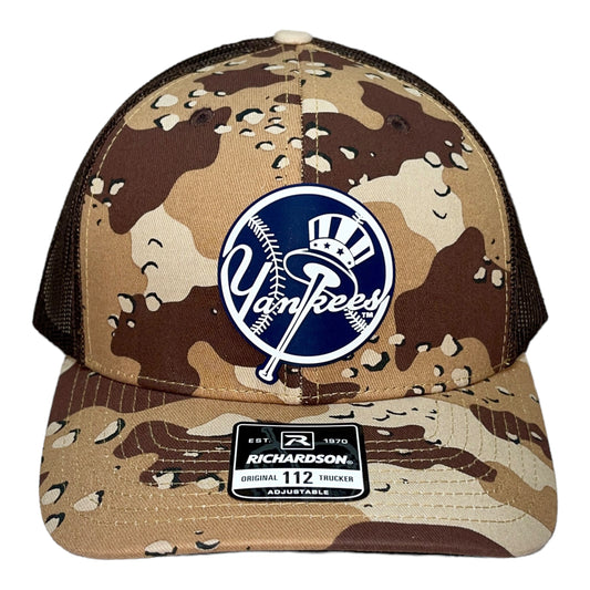 New York Yankees 3D Snapback Trucker Hat- Desert Camo/ Brown