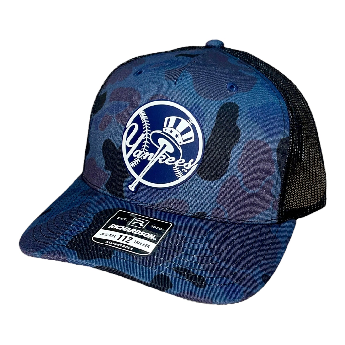 New York Yankees 3D Snapback Trucker Hat- Admiral Duck Camo/ Black