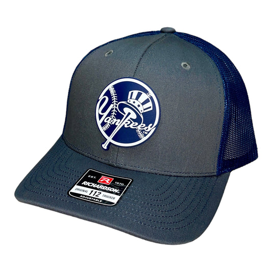 New York Yankees 3D Snapback Trucker Hat- Charcoal/ Navy