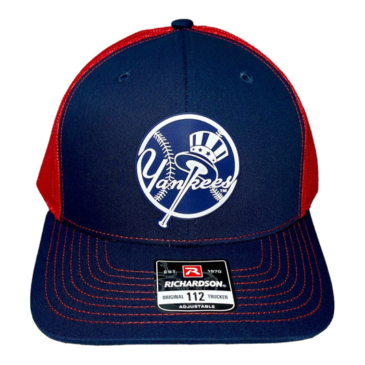 New York Yankees 3D Snapback Trucker Hat- Navy/ Red