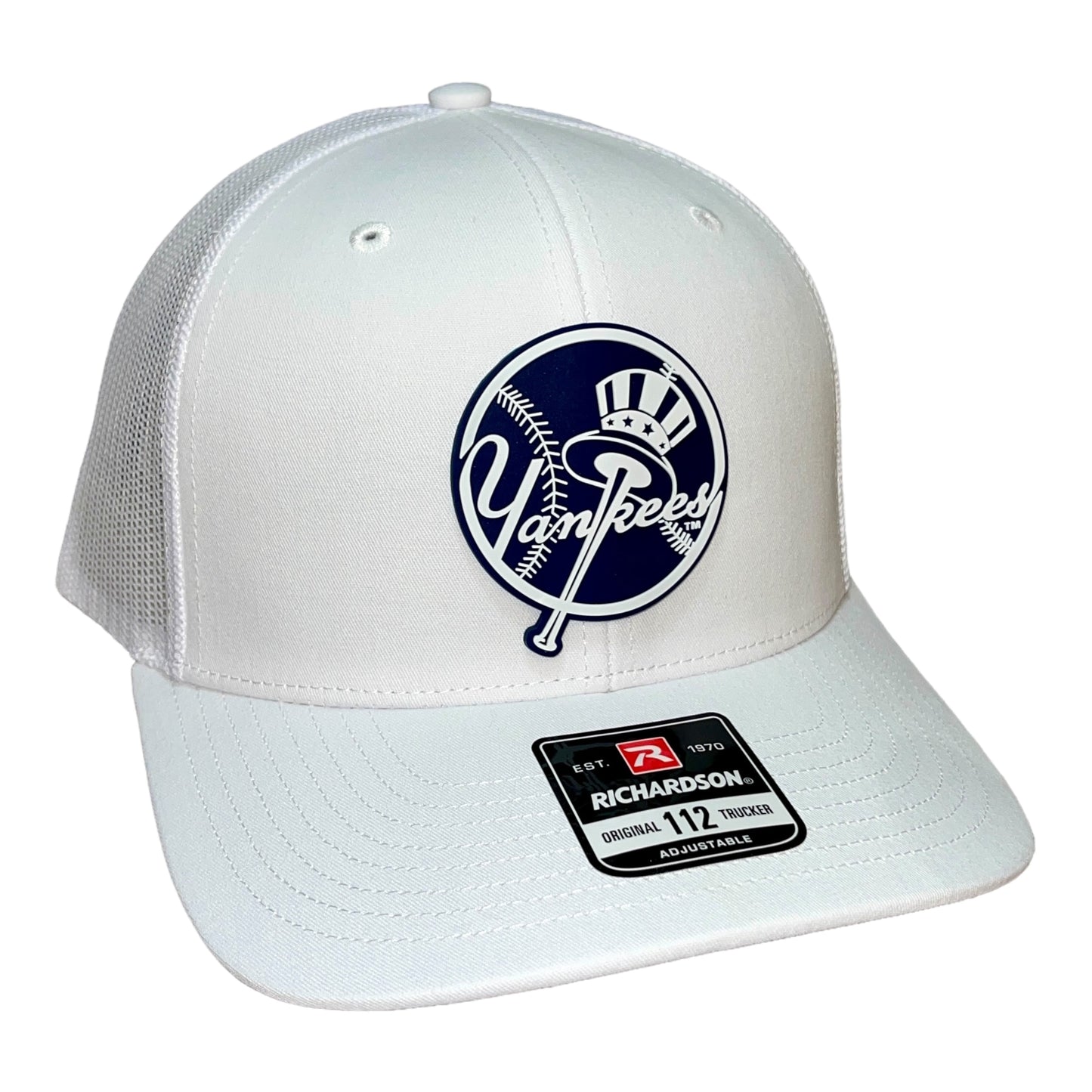 New York Yankees 3D Snapback Trucker Hat- White