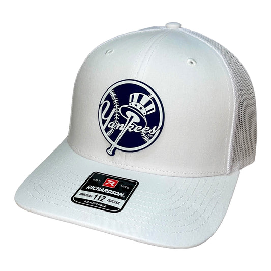 New York Yankees 3D Snapback Trucker Hat- White