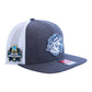 UNC Tar Heels 2024 Men's College World Series 3D Wool Blend Flat Bill Hat- Heather Charcoal/ White