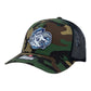 UNC Tar Heels 2024 Men's College World Series 3D Snapback Trucker Hat- Army Camo/ Black