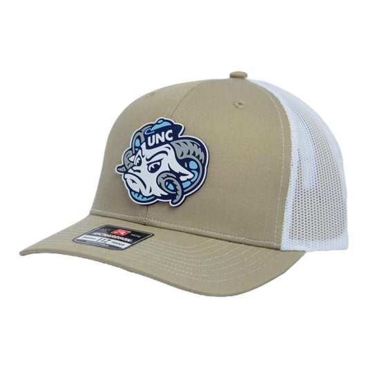 UNC Tar Heels 2024 Men's College World Series 3D Snapback Trucker Hat- Tan/ White