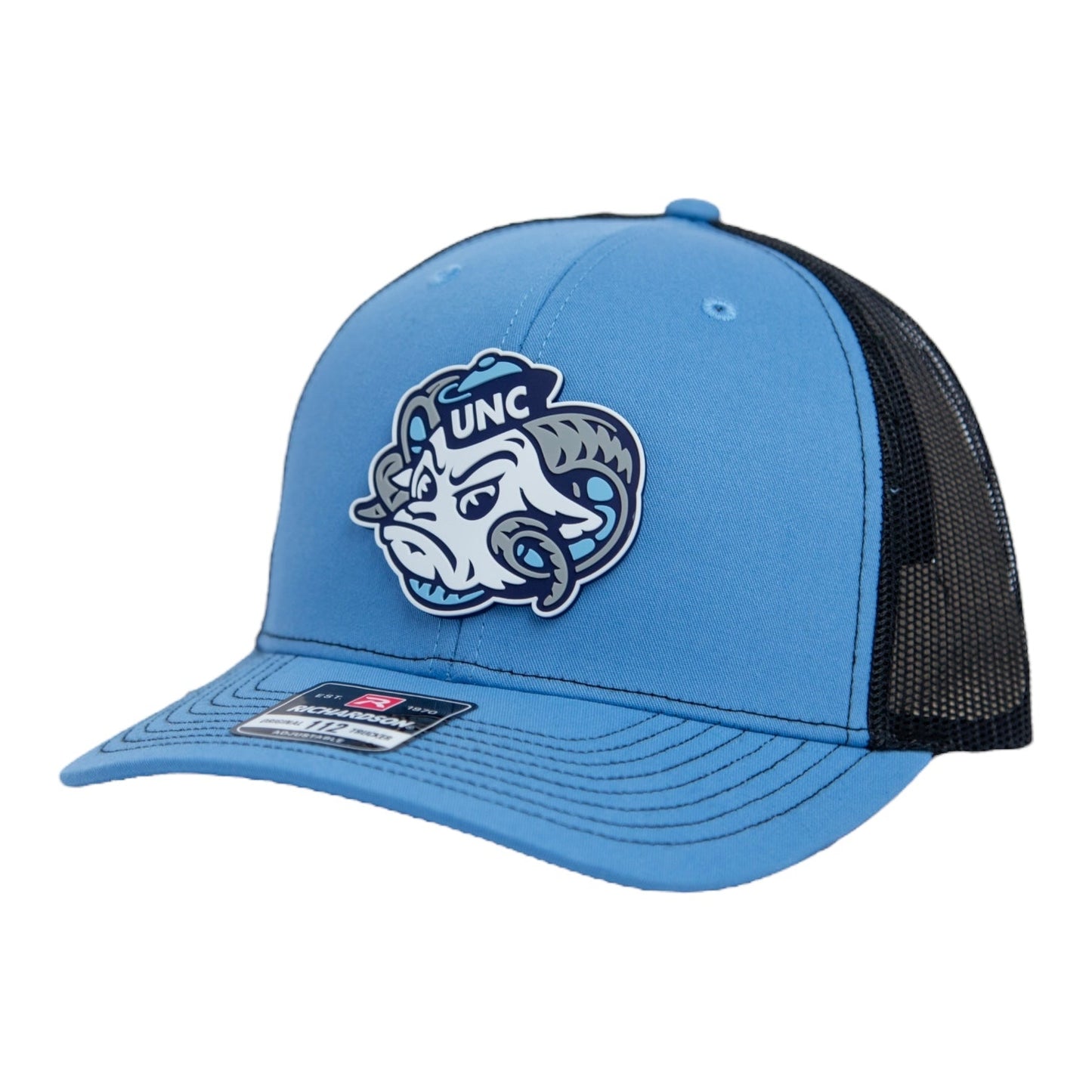 UNC Tar Heels 2024 Men's College World Series 3D Snapback Trucker Hat- Columbia Blue/ Black