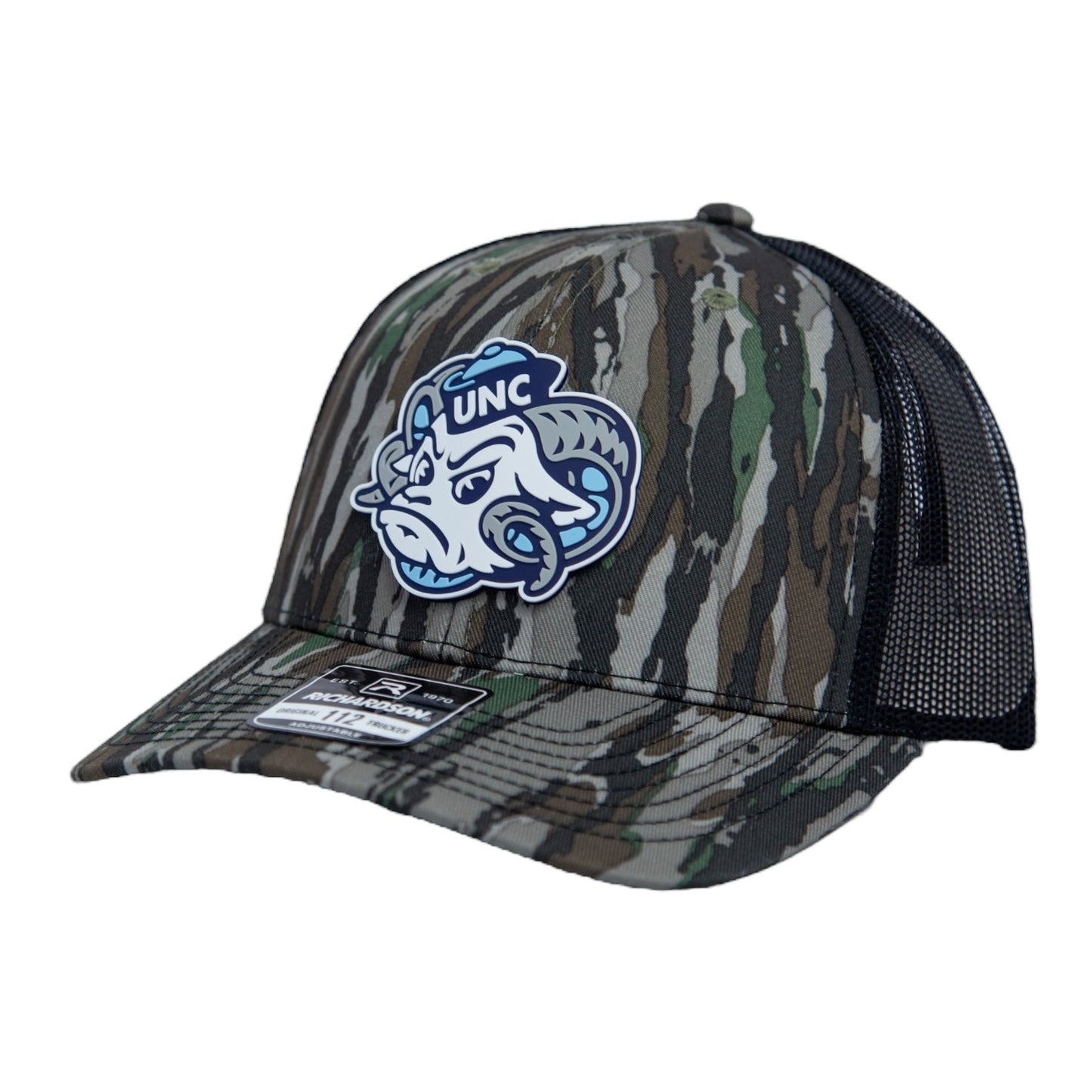 UNC Tar Heels 2024 Men's College World Series 3D Snapback Trucker Hat- Realtree Original/ Black