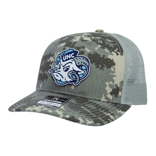 UNC Tar Heels 2024 Men's College World Series 3D Snapback Trucker Hat- Military Digital Camo