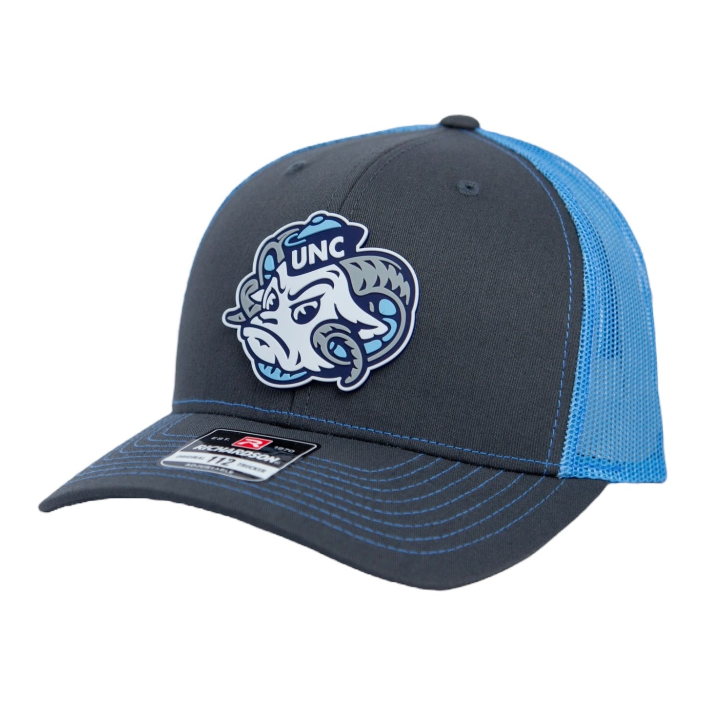 UNC Tar Heels 2024 Men's College World Series 3D Snapback Trucker Hat- Charcoal/ Columbia Blue