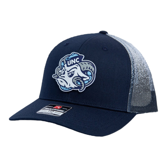North Carolina Tar Heels 2024 Men's College World Series 3D Snapback Trucker Hat- Navy Fade