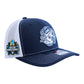 UNC Tar Heels 2024 Men's College World Series 3D Snapback Trucker Hat- Navy/ White