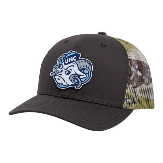 UNC Tar Heels 2024 Men's College World Series 3D Snapback Trucker Hat- Brown/ Desert Camo