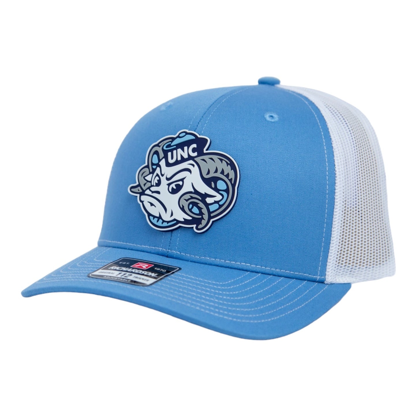 UNC Tar Heels 2024 Men's College World Series 3D Snapback Trucker Hat- Columbia Blue/ White