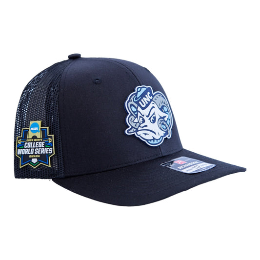 UNC Tar Heels 2024 Men's College World Series 3D Snapback Trucker Hat- Black