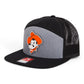 OSU Cowboys Pistol Pete 3D Snapback Seven-Panel Flat Bill Trucker Hat- Heather Grey/ Black