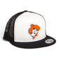 OSU Cowboys Pistol Pete 3D YP Snapback Flat Bill Trucker Hat- White/ Black