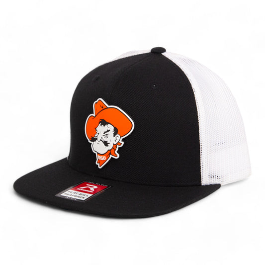 OSU Cowboys Pistol Pete 3D Wool Blend Flat Bill Hat- Black/ White