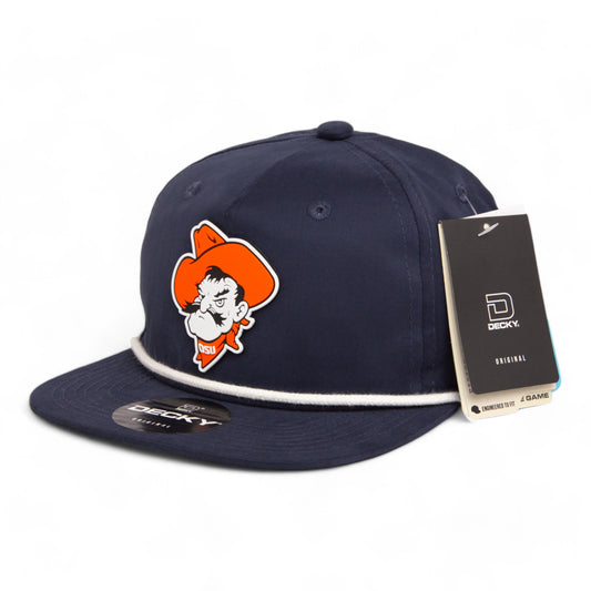 OSU Cowboys Pistol Pete 3D Classic Rope Hat- Navy/ White