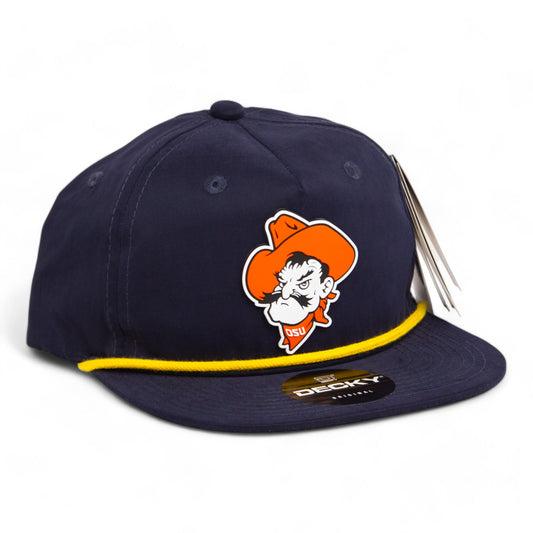 OSU Cowboys Pistol Pete 3D Classic Rope Hat- Navy/ Gold