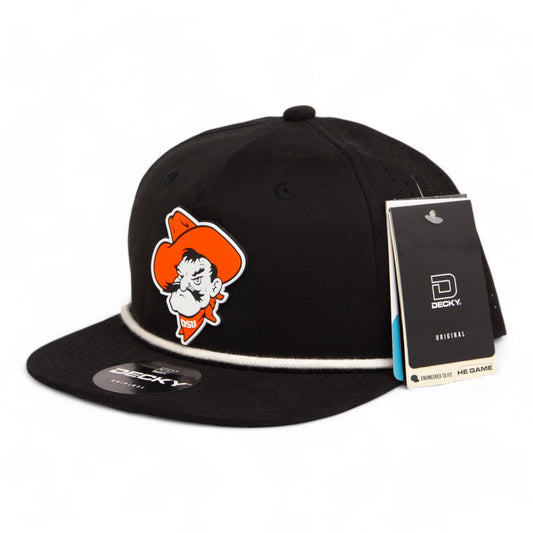 OSU Cowboys Pistol Pete 3D Perforated Rope Hat- Black/ White