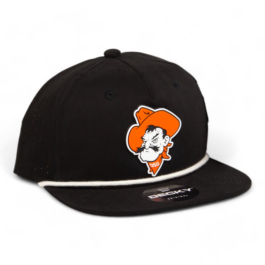 OSU Cowboys Pistol Pete 3D Perforated Rope Hat- Black/ White