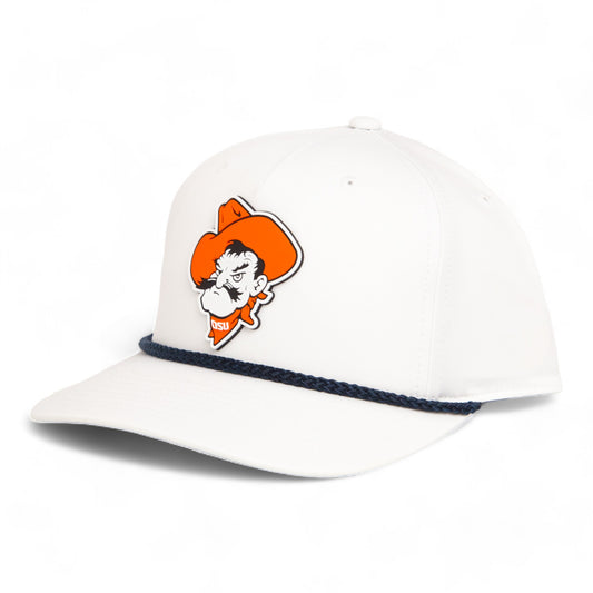 OSU Cowboys Pistol Pete 3D Five Panel Classic Rope Hat- White/ Navy