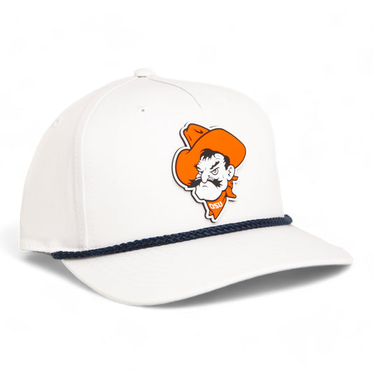 OSU Cowboys Pistol Pete 3D Five Panel Classic Rope Hat- White/ Navy