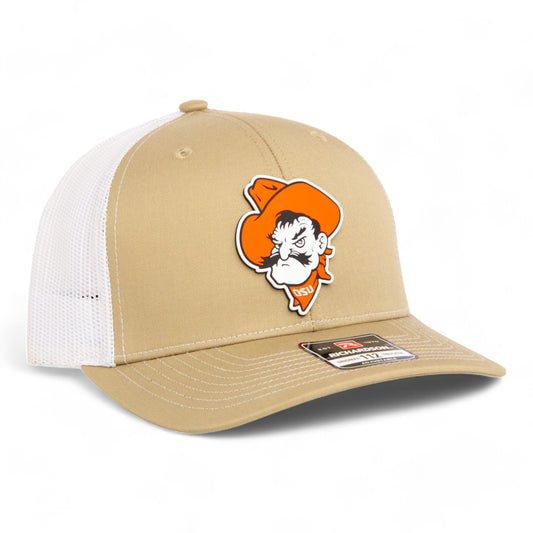 OSU Cowboys Pistol Pete 3D Snapback Trucker Hat- Tan/ White