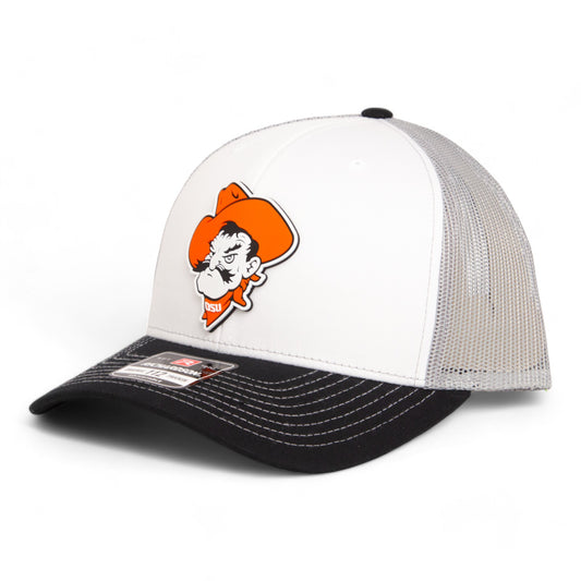 OSU Cowboys Pistol Pete 3D Snapback Trucker Hat- White/ Grey/ Black