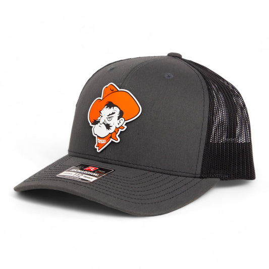 OSU Cowboys Pistol Pete 3D Snapback Trucker Hat- Charcoal/ Black