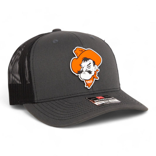 OSU Cowboys Pistol Pete 3D Snapback Trucker Hat- Charcoal/ Black