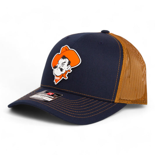 OSU Cowboys Pistol Pete 3D Snapback Trucker Hat- Navy/ Caramel