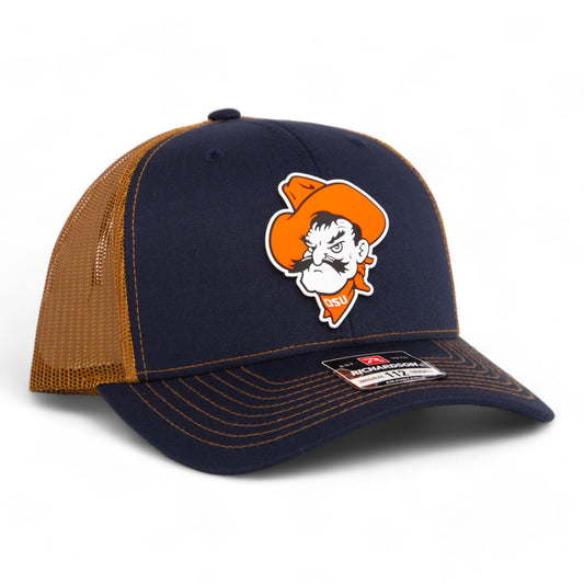 OSU Cowboys Pistol Pete 3D Snapback Trucker Hat- Navy/ Caramel